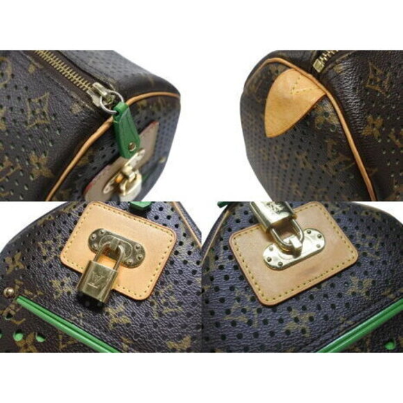 Louis Vuitton Monogram Perfo Speedy handbag green mesh - Picture 6 of 8